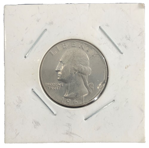 1967 SMS quarter DDR FS-801 doubled die reverse close-up showing doubling on E PLURIBUS UNUM